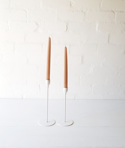 Modernist White Candle Stick - <p style='text-align: center;'><b></b><br>23 cm - R 23 <br>
28 cm - R 26 </p>